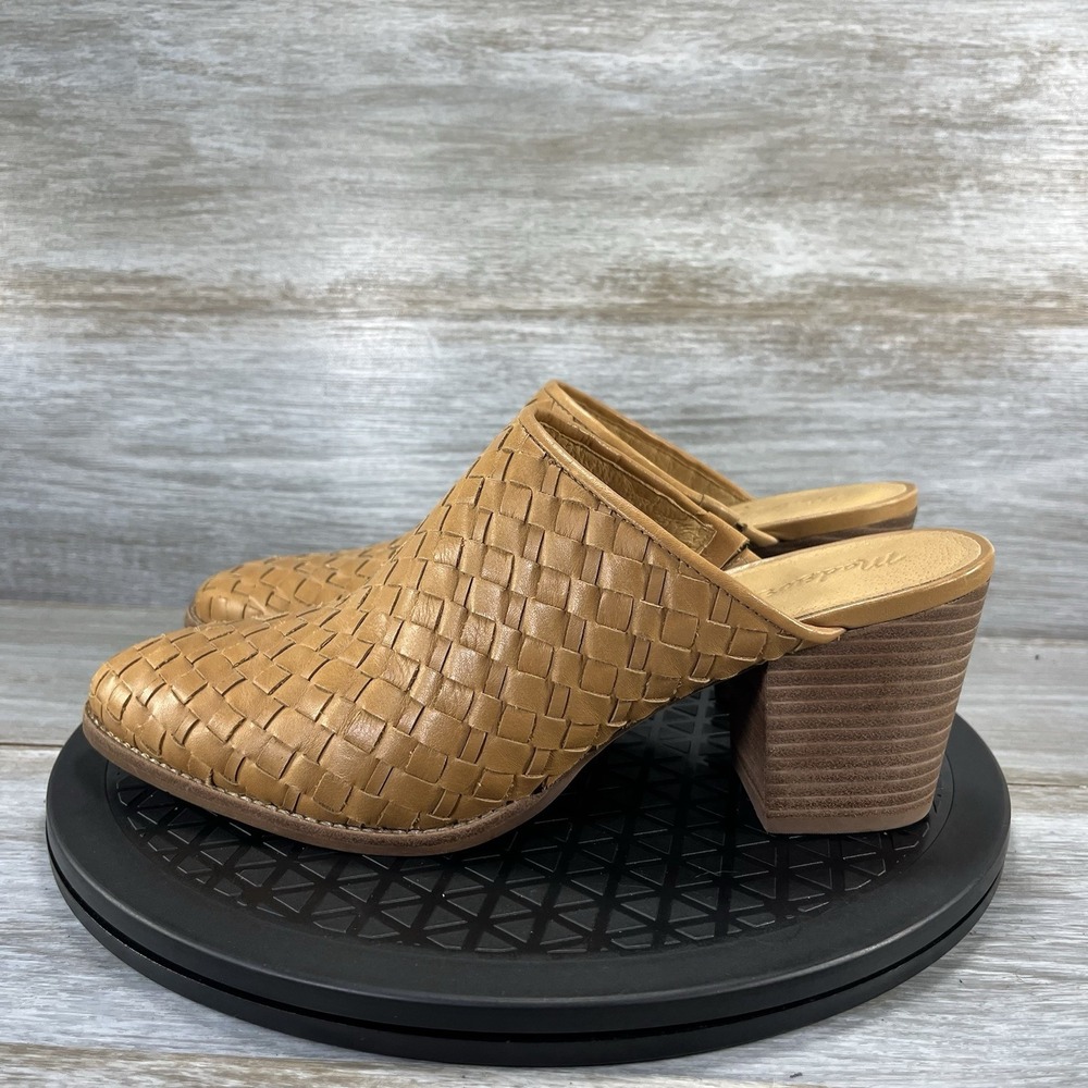 Madewell Women's The Harper Woven Leather Mules Size 9.5